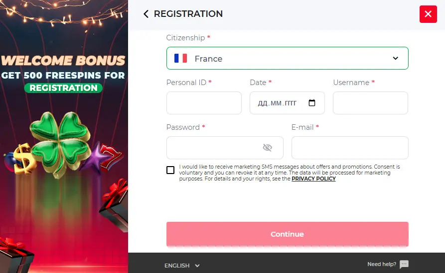 Étapes pour s'inscrire sur BETLIVE